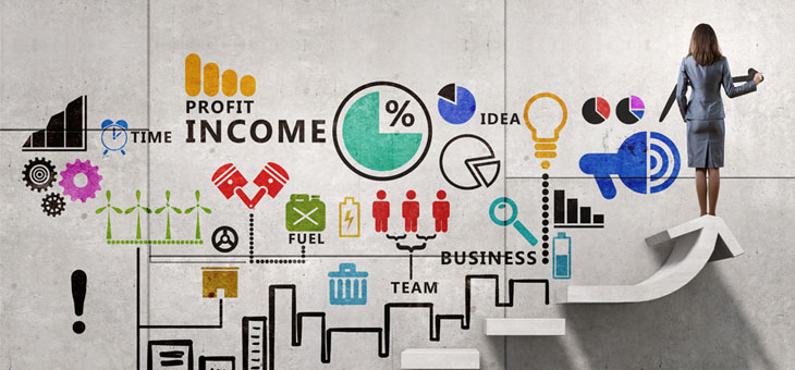 grafico iconos de comercio y marketing